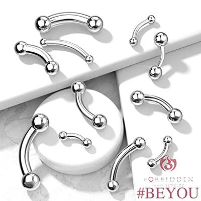 Forbidden Body Jewelry Eyebrow Jewelry, Curved Barbell Piercing