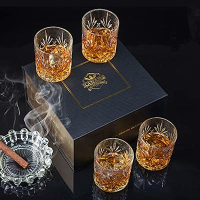 KANARS Whiskey Glasses Set of 4, 10 Oz Old Fashioned Bourbon Glass for Men  Dad, Rocks Barware Lowball Tumblers for Scotch, Malt, Vodka, Cocktail and  Irish Whisky Drinking - Yahoo Shopping