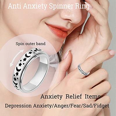 Jstyle 5Pcs Spinner Rings for Anxiety Fidget Ring Spinner Rings for Women  Men Stainless Steel Stress Relieving Promise Anxiety Rings Size 5-11 -  Walmart.com