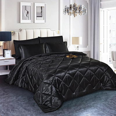 Jml 10-Piece Black Comforter Set, Luruxy Soft Bed in A Bag Queen Size