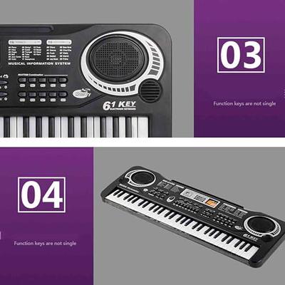 Digital Music Piano Keyboard 61 Key - Portable Electronic Musical  Instrument Multi-Function Keyboard and Microphone for Kids Piano Music  Teaching Toys