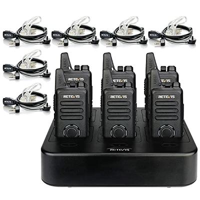 Retevis RT22 Rechargeable,Long Range Handsfree Business Walkie Talkies for  Adults(Black,10 Pack)