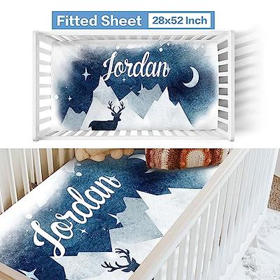 KAINSY Personalized Deer Crib Bedding Set for Baby, Custom Baby Crib Sets  with Name, Polar Bear