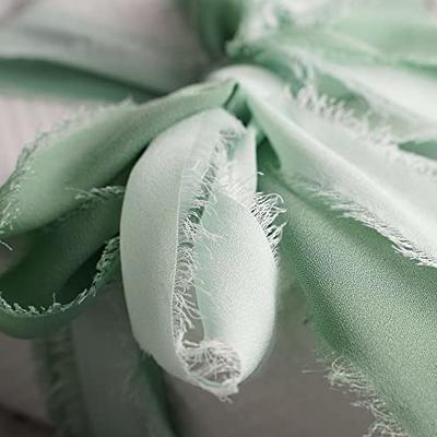 Jedia JEDIA Green Ribbon, 6 Rolls Sage Green Handmade Fringe