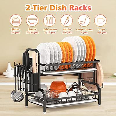 Over The Sink 2 Tier Adjustable Dish Drying Rack - Yahoo Shopping