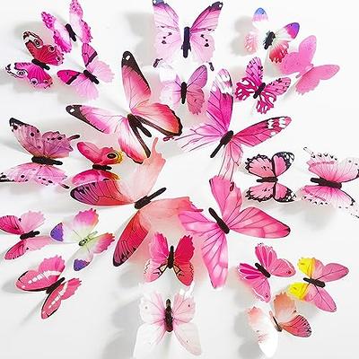 Ewong 72PCS Butterfly Wall Decals 3D Butterflies Wall Art Craft Decor  Removable Mural Sticker Home Kid Girl Bedroom Bathroom Baby Room Nursery  Classroom Office Party Decoration (Purple) - Yahoo Shopping