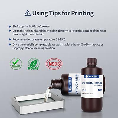 ANYCUBIC 3D Printer Resin, 405nm High Precision Fast Curing UV Photopolymer  Resin for LCD 3D Printing, 1kg Black