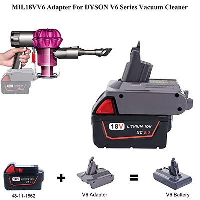  JJXNDO DW20V6 Adapter - Compatible with Dyson V6 Series Vacuum  Cleaners and DeWalt 20V Lithium Battery : Home & Kitchen