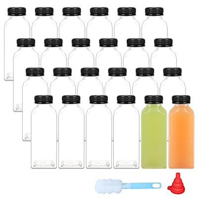 Tanlade 100 Pcs Plastic Juice Bottles with Caps Refrigerator Drink