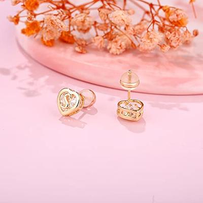 Cute Gold Plated Studs Earrings Heart Designs ER3897