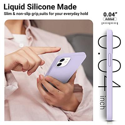 ORNARTO Compatible with iPhone 12 Mini Case, Slim Liquid Silicone 3 Layers  Full Covered Soft Gel Rubber with Microfiber Case Cover 5.4 inch-Light