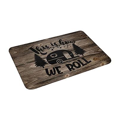 Camper Doormat - Welcome to Our Camper The Friendship is Free - Camping  Front Door Mat 23.6 x 15.7 for Motorhomes RV Room Entrance,Gift