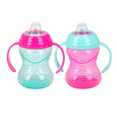 Nuby No-Spill Easy Grip Aqua Blue Soft Spout Sippy Cup, 10 fl oz 