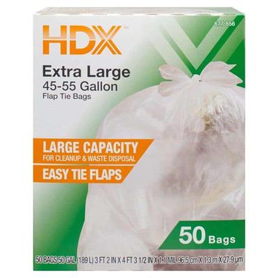 HDX 13 Gal. FLEX White Drawstring Kitchen Trash Bags (150 Count)