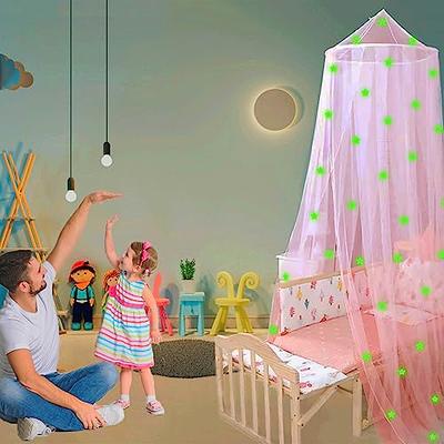 Eimilaly Stars Bed Canopy Glow in The Dark, Bed Canopy for Girls