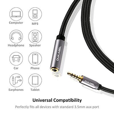 Audio Extension Cable 1Ft,Audio Auxiliary Stereo Extension Audio Cable  3.5mm Stereo Jack Male to Female, Stereo Jack Cord for Phones, Headphones