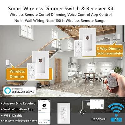 Suraielec Wireless Remote Light Switch, No Wiring, No WiFi, 100ft