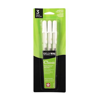 Sakura Gelly Roll Gel Pens, Opaque Bright White Ink, Medium Point 3 Pack