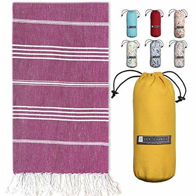 FESHKA Sand Free Turkish Beach Towel (37 x 67) Quick Dry Bath