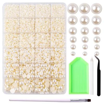 Briskbloom 60g Flatback Pearls and Rhinestones for Crafts, 3620PCS