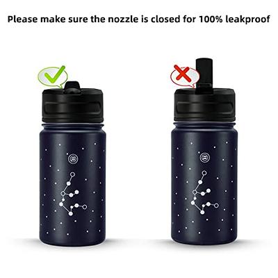 BJPKPK Kids Water Bottle with Straw Lid, 15oz Stainless Steel