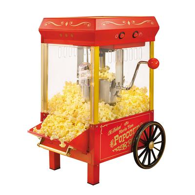 ROVSUN Popcorn Machine with Cart, Wheels & 8 Oz Kettle Makes Up to 32 Cups,  Popcorn Maker with Stainless Steel Scoop, Oil Spoon & 3 Popcorn Cups for