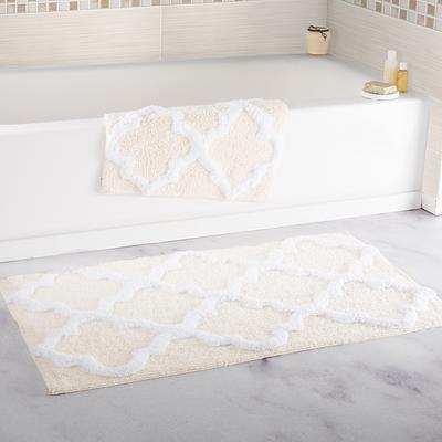 Hastings Home Bathroom Mats 60-in x 24-in Silver Cotton Bath Mat in the Bathroom  Rugs & Mats department at