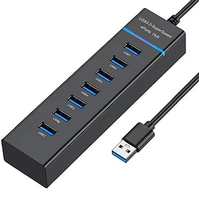 Hub USB para laptop, MOGOOD Hub USB Splitter USB Ultra-Slim Data USB Hub  [carga no compatible], expansor de puerto USB múltiple USB para laptop, PC