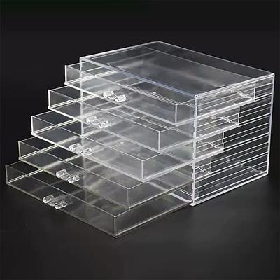 Jenseits Acrylic Jewelry Organizer Box, Clear Earring Holder Jewelry Hanging Boxes with 4 Velvet Drawers for Earrings Ring Necklace Bracelet Display