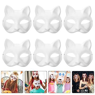 FOMIYES 15Pcs White Cat Masks DIY Paintable Half Animal Plain Masquerade  Masks Cosplay Hand Painted Masks Costume Accessories Kids Outfits