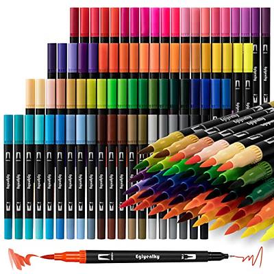 ZSCM Duo Tip Brush Coloring Pens,60 Colors Art Markers,Fine