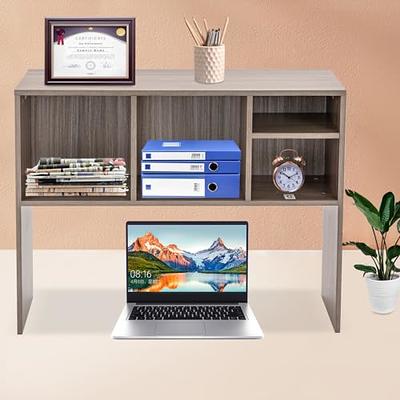 Honiter Desk Shelf, Desktop Organizer Shelf, Freestanding Small Bookshelf  Desktop Shelf Organizer, 2 Tier Independent Stackable Desk Organizer