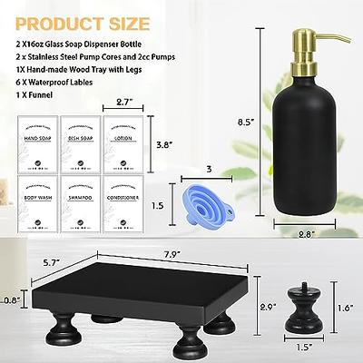 Glass Soap Dispenser For Kitchen Sink - Hand And Dish Soap Dispenser With  Stainless Steel Pump And Ceramic Tray, Bathroom Soap Dispenser With  Waterproof Labels (White Bottles; Gold Pumps)