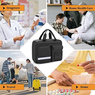 Damero Locking Pill Bottle Organizer, Medicine Storage Bag Medication  Organizer Travel Carrying Case for Large Pill Bottles, Medications and  Medical Supplies,Black