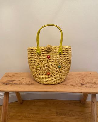 Vintage 1940s Box Bag Purse 1940s Wood Rattan and Willow 