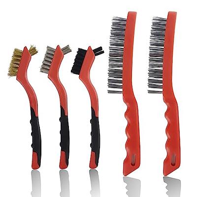  Wire Scratch Brush Set Soft Grip for Rust, Dirt