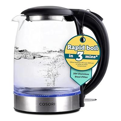 ASCOT Stainless Steel Electric Tea Kettle, 1.7QT, 1500W, BPA-Free,  Cordless, Automatic Shutoff, Fast Boiling Water Heater - Green - Yahoo  Shopping