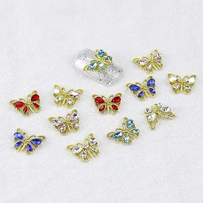  RODAKY Silver Metal Alloy Butterfly Nail Charms 3D Butterflies  Shape Charms for Nails Gems Decoration White Rhinestones for Nails DIY  Manicure Jewelry Accessories Women Nail Supplies : Beauty & Personal Care