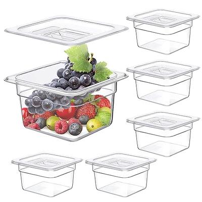 Cezoyx 6 Pack 1/6 Size Food Pans with Lids, 4 Inch Deep Commercial Hotel  Pans Clear Polycarbonate Food Storage Containers for Kitchen Restaurant  Fruits Vegetables - Yahoo Shopping