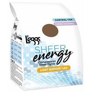 L'eggs Sheer Vitality Benefits Pantyhose Anti-Cellulite Control Top Sheer  Toe Suntan, Size Q Plus