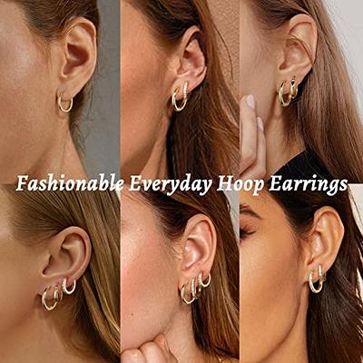 Silver Hoop Earrings- Cartilage Earring Small Hoop Earrings for Women Men  Girls,4 Pairs of Hypoallergenic 925 Sterling Silver Tragus Earrings(8mm/10mm/12mm/14mm)  : Amazon.in: Jewellery