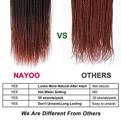 Ombre Box Braid Crochet Hair Waist-Length 30 Inch 7 Packs Medium Size  Synthetic Pre-looped Long Crochet Braids Hair Extensions For Women