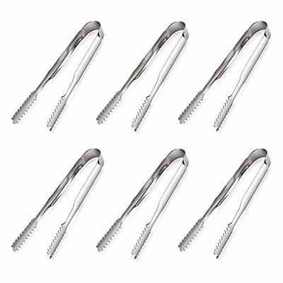 6Pcs Stainless Steel Kitchen Ice Tongs Sugar Tong Mini Grill Food