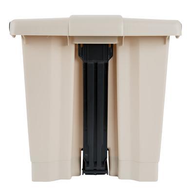 Lavex 23 Gallon Beige Slim Rectangular Trash Can with Drop Shot Lid