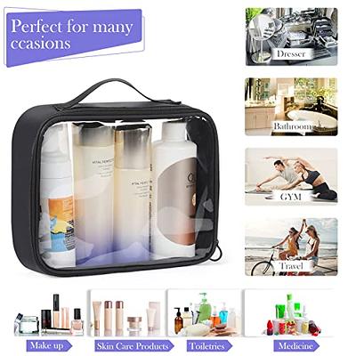 3pcs/set Clear Toiletry Bag Quart Size Bag Travel Makeup Cosmetic