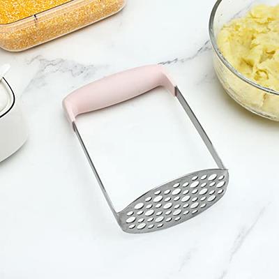 Potato Masher,Stainless Steel Mashed Potatoes Masher with Long Handle for  Beans,Avocado,Fruit,Vegetables.One Piece Construction Heavy Duty Masher