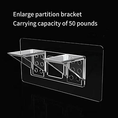 XATDOMESD Adhesive Shelf Bracket,Shelf Support Pegs for Shelves Kitchen  Cabinet Book Closet Clapboard Layer (Integrated-Larger)