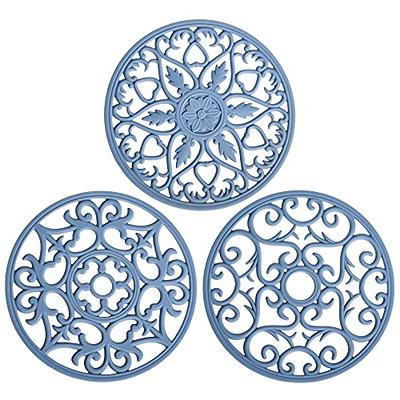 Silicone Trivet Mat Set of 3, GUANCI Hot Pot Holder Hot Pads for Table &  Countertop