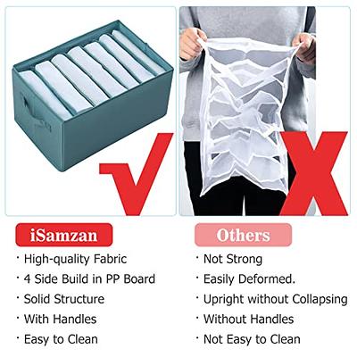 EASEVE 2pcs Closet Organizers and Storage Bins for Clothes - 12 Cell Drawers Organizer Grid Storage Box for Jeans Pants Sweater