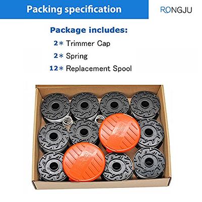  RONGJU 16 Pack Weed Eater Replacement Parts for Black&Decker  AF-100, 12 Pack 30ft 0.065 String Trimmer Line Replacement Spools + 2 Pack  RC-100-P Caps&Springs (12 Spools+ 2 Caps+2 Springs) : Patio, Lawn & Garden